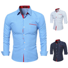 Load image into Gallery viewer, New Style Men's Contrast Color Fashionable Point Slim Fit Shirt with Long Sleeves
